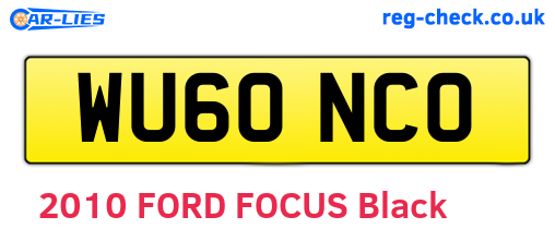 WU60NCO are the vehicle registration plates.