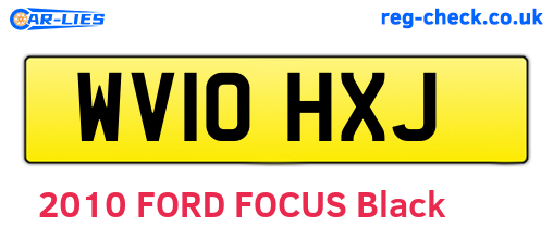 WV10HXJ are the vehicle registration plates.