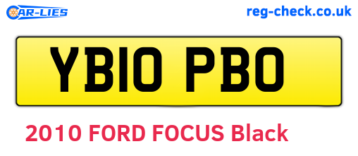 YB10PBO are the vehicle registration plates.