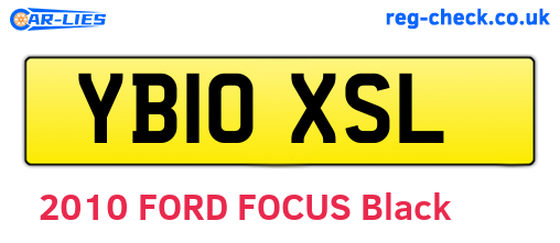 YB10XSL are the vehicle registration plates.