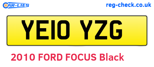 YE10YZG are the vehicle registration plates.