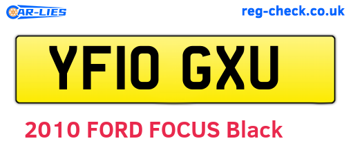 YF10GXU are the vehicle registration plates.