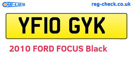YF10GYK are the vehicle registration plates.
