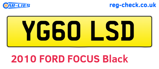 YG60LSD are the vehicle registration plates.