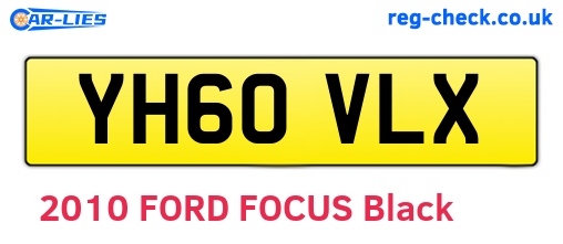 YH60VLX are the vehicle registration plates.