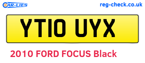 YT10UYX are the vehicle registration plates.