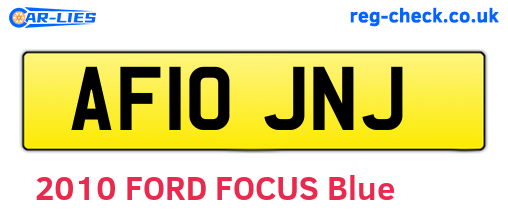 AF10JNJ are the vehicle registration plates.