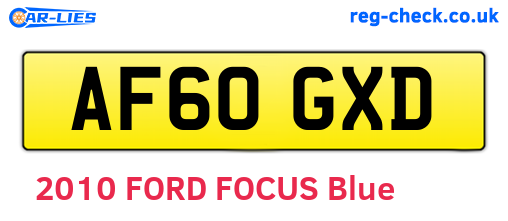 AF60GXD are the vehicle registration plates.