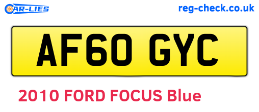AF60GYC are the vehicle registration plates.