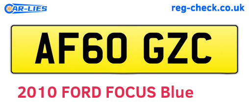AF60GZC are the vehicle registration plates.