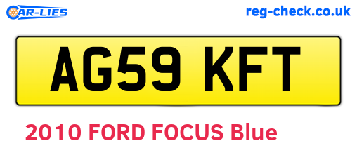 AG59KFT are the vehicle registration plates.