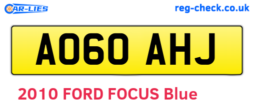 AO60AHJ are the vehicle registration plates.