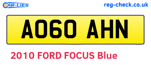 AO60AHN are the vehicle registration plates.