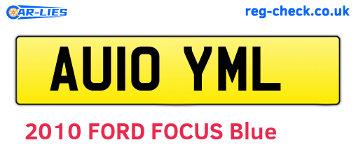 AU10YML are the vehicle registration plates.