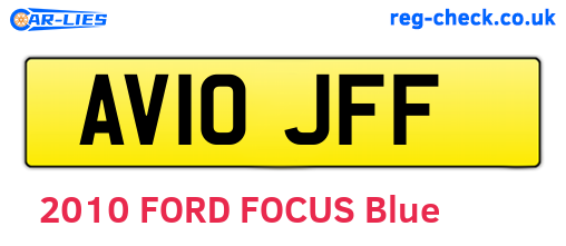 AV10JFF are the vehicle registration plates.