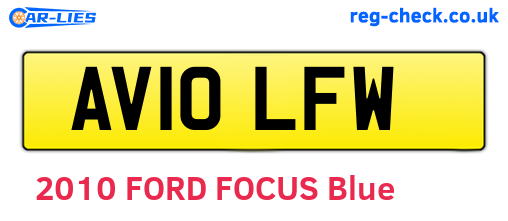 AV10LFW are the vehicle registration plates.
