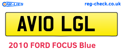 AV10LGL are the vehicle registration plates.