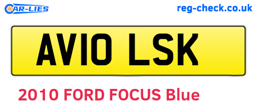 AV10LSK are the vehicle registration plates.