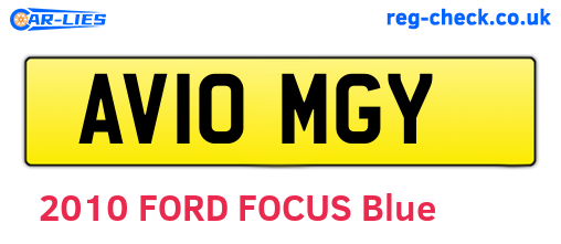 AV10MGY are the vehicle registration plates.