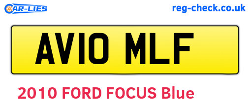 AV10MLF are the vehicle registration plates.