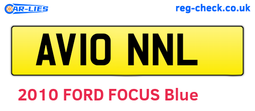 AV10NNL are the vehicle registration plates.