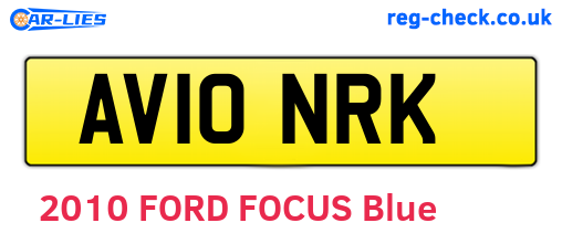 AV10NRK are the vehicle registration plates.