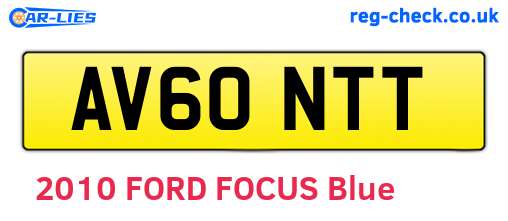 AV60NTT are the vehicle registration plates.