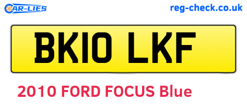 BK10LKF are the vehicle registration plates.
