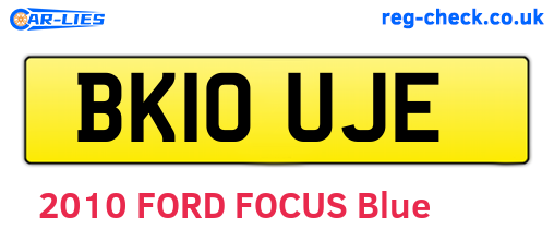 BK10UJE are the vehicle registration plates.