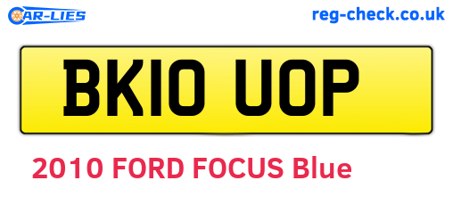 BK10UOP are the vehicle registration plates.