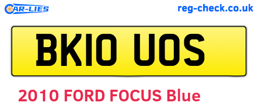 BK10UOS are the vehicle registration plates.