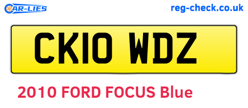 CK10WDZ are the vehicle registration plates.