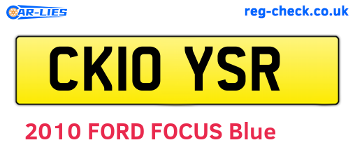 CK10YSR are the vehicle registration plates.