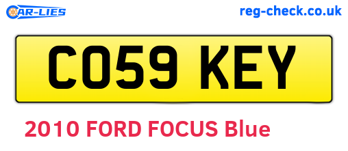 CO59KEY are the vehicle registration plates.