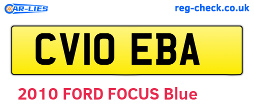 CV10EBA are the vehicle registration plates.