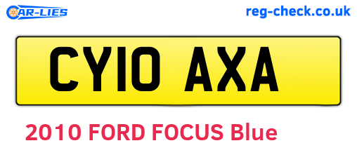 CY10AXA are the vehicle registration plates.