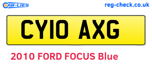 CY10AXG are the vehicle registration plates.