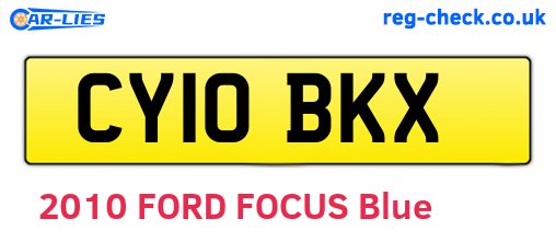 CY10BKX are the vehicle registration plates.