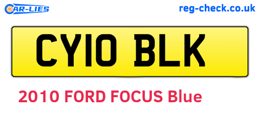 CY10BLK are the vehicle registration plates.