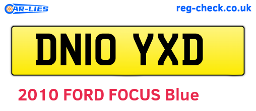 DN10YXD are the vehicle registration plates.