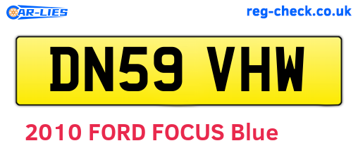 DN59VHW are the vehicle registration plates.