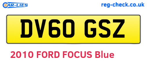 DV60GSZ are the vehicle registration plates.