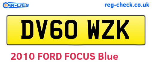 DV60WZK are the vehicle registration plates.