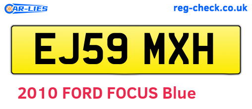 EJ59MXH are the vehicle registration plates.