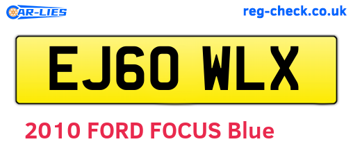 EJ60WLX are the vehicle registration plates.