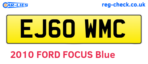 EJ60WMC are the vehicle registration plates.