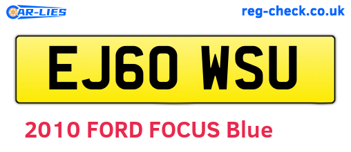 EJ60WSU are the vehicle registration plates.