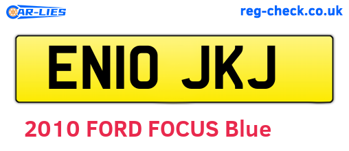 EN10JKJ are the vehicle registration plates.