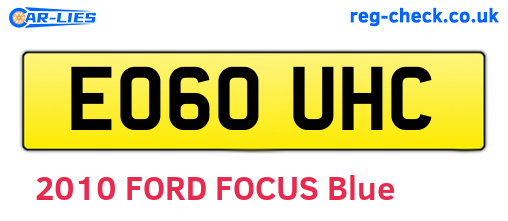 EO60UHC are the vehicle registration plates.