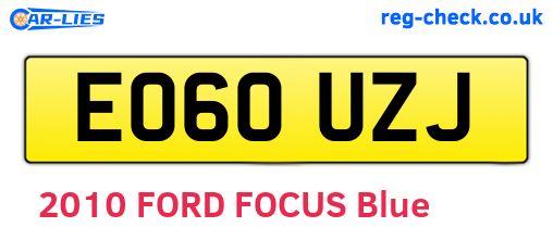 EO60UZJ are the vehicle registration plates.